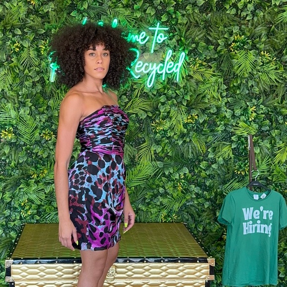 Cache Multi Color Cheetah Print Midi Dress - Picture 10 of 11